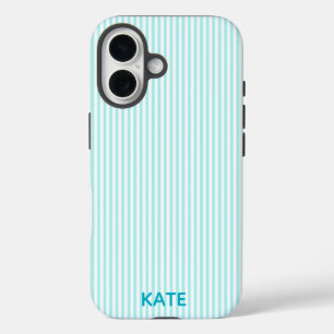 Coques iPhone 16 Boîtier robuste personnalisé avec rayure verte pou