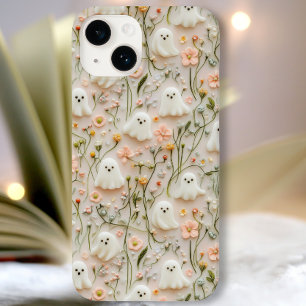 Coque Pour iPhone 14 Boîtier téléphonique 3D Floral Little Ghost