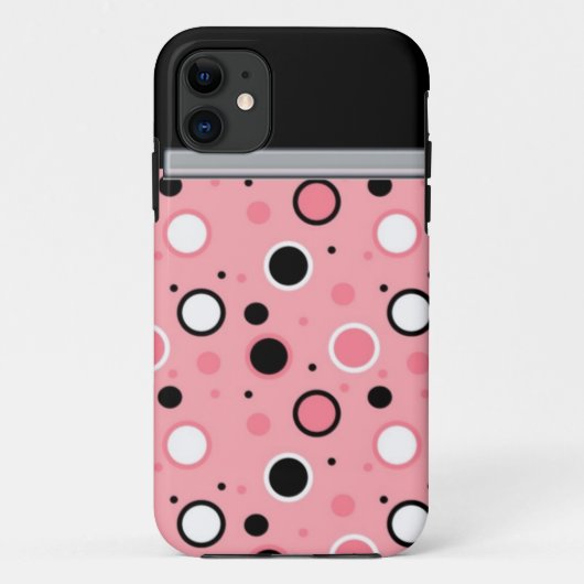 Coques Case-Mate iPhone Boîtier téléphonique à points rose et noir Polka (Dos)