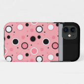 Coques Case-Mate iPhone Boîtier téléphonique à points rose et noir Polka (Dos (Horizontal))