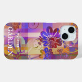 Coques Case-Mate iPhone Boîtier téléphonique Abstrait d'art floral violet (Verso (horizontal))