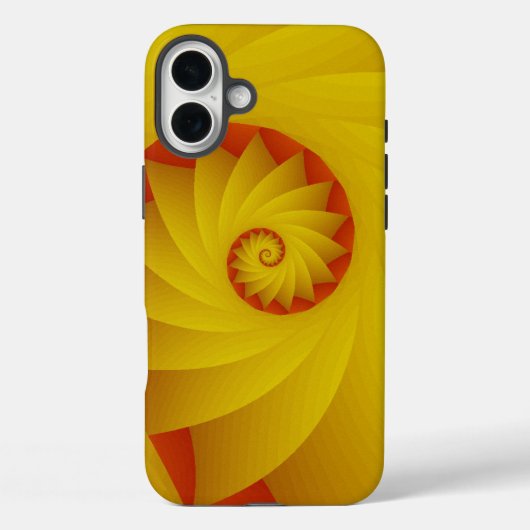 Coques Case-Mate iPhone Boîtier téléphonique abstrait de la spirale jaune (Verso)
