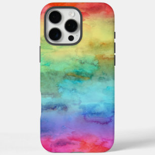 Coques iPhone 16 Pro Max Boîtier téléphonique Abstrait Rainbow Watercolor