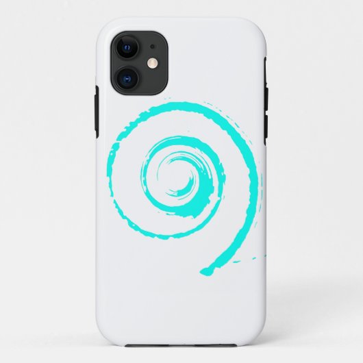Coques Case-Mate iPhone Boîtier téléphonique avec Cyan Twirl (Dos)