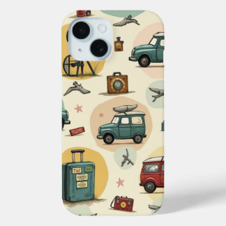 Coque Pour iPhone 15 Boîtier téléphonique avec Motif de voyage