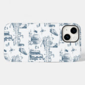 Coques Case-Mate iPhone Boîtier téléphonique bleu et blanc de Boston Toile (Verso (horizontal))