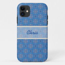 Boîtier téléphonique bleu Iphone personnalisé