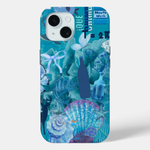Coque Pour iPhone 15 Boîtier téléphonique Blue Ocean Collage