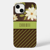Coques Case-Mate iPhone Boîtier téléphonique Brown et vert joli Fleurs (Verso)