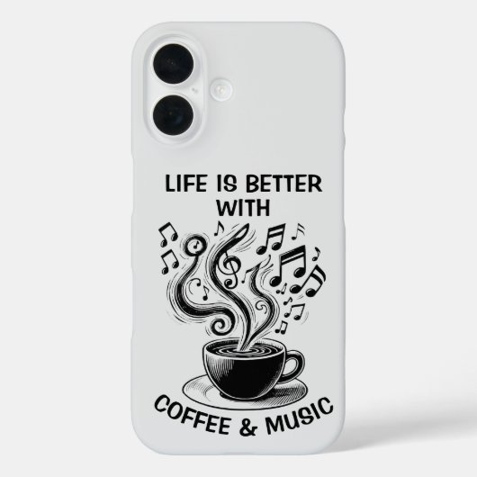 Coques Case-Mate iPhone Boîtier téléphonique café et musique (Verso)