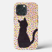 Coques Case-Mate iPhone Boîtier téléphonique - Chat noir contre points col (Verso)