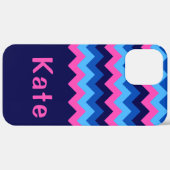 Coques Case-Mate iPhone Boîtier téléphonique cool Blue Pink Chevron (Verso / Droite)