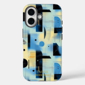 Coques Case-Mate iPhone Boîtier téléphonique d'art géométrique bleu et jau (Verso)