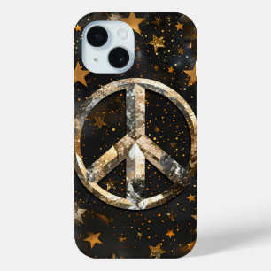 Coque Pour iPhone 15 Boîtier téléphonique du symbole de la paix de nuit