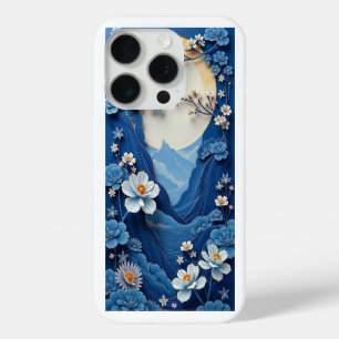 Coque iPhone 15 Pro Boîtier téléphonique en porcelaine bleue et blanch