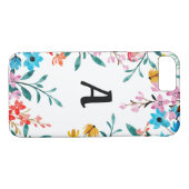 Coques Case-Mate iPhone Boîtier téléphonique Fleur sauvage Monogram Waterc (Dos (Horizontal))