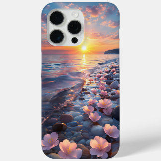 Coque iPhone 15 Pro Max Boîtier téléphonique Floral Beach Sunset - Vibes d