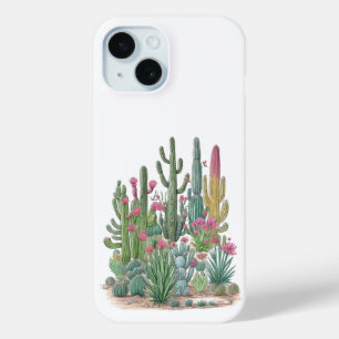 Coque Pour iPhone 15 Boîtier téléphonique Floral Cactus