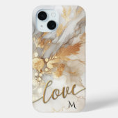 Coques Case-Mate iPhone Boîtier téléphonique Gold Abstrait Love Script (Verso)