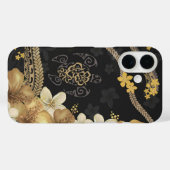 Coques Case-Mate iPhone Boîtier téléphonique Golden Hawaii Hibiscus & Tapa (Verso (horizontal))