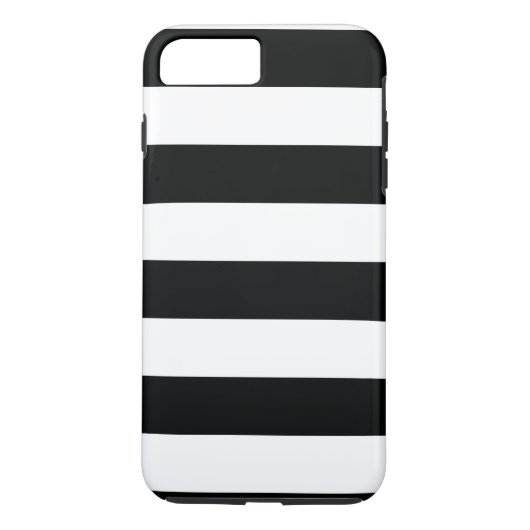 Coques Case-Mate iPhone Boîtier téléphonique horizontal rayé noir et blanc (Dos)