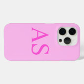 Coques Case-Mate iPhone Boîtier téléphonique initial monogramme rose perso (Verso (horizontal))