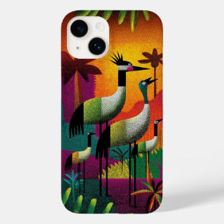 Coque Pour iPhone 14 Boîtier téléphonique Jungle Pop Crowne Cranes