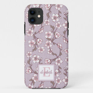Case-Mate iPhone Case Boîtier téléphonique Lavender Floral Monogramme