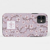Coques Case-Mate iPhone Boîtier téléphonique Lavender Floral Monogramme (Dos (Horizontal))