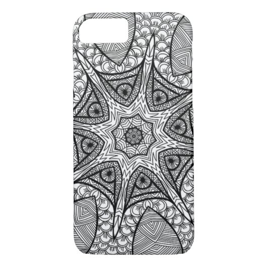 Coques Case-Mate iPhone Boîtier téléphonique Mandala noir et blanc (Dos)