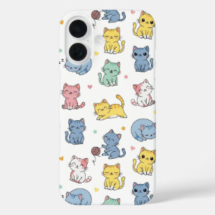 Coques iPhone 16 Boîtier téléphonique Motif pour chats en caricatur
