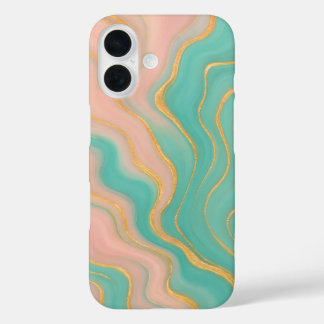 Coques iPhone 16 Boîtier téléphonique Pastel Marble Waves