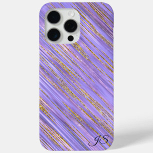 Coque iPhone 15 Pro Max Boîtier téléphonique personnalisé Purple et Gold G