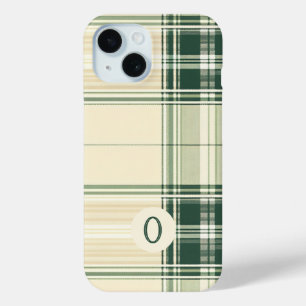 Coque Pour iPhone 15 Boîtier téléphonique personnalisé vert et crème