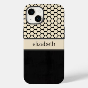 Coque Pour iPhone 14 Boîtier téléphonique Pois noir personnalisé