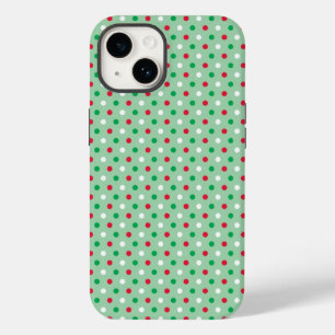 Coque Pour iPhone 14 Boîtier téléphonique Pois rouge, blanc et vert