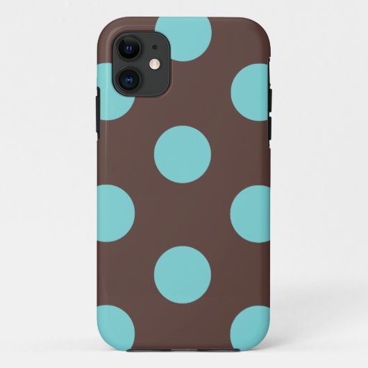 Coques Case-Mate iPhone Boîtier téléphonique : Pot Polka (Brown et bleu) (Dos)