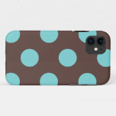 Coques Case-Mate iPhone Boîtier téléphonique : Pot Polka (Brown et bleu) (Dos (Horizontal))