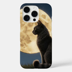 Coques iPhone 16 Pro Boîtier téléphonique pour chat et lune