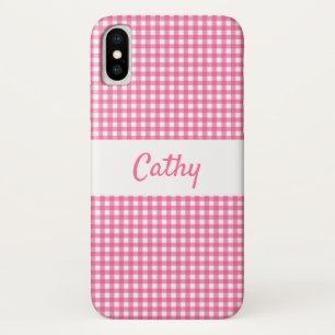 Case-Mate iPhone Case Boîtier téléphonique rose En vichy Coque-Mate iPho