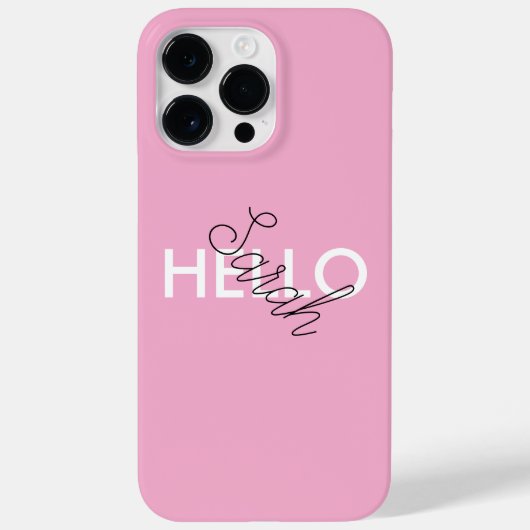 Coques Case-Mate iPhone Boîtier téléphonique rose "Hello" personnalisé ave (Verso)