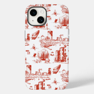 Coque Pour iPhone 14 Boîtier téléphonique rouge et blanc de Boston Toil