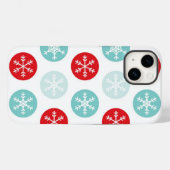 Coques Case-Mate iPhone Boîtier téléphonique rouge et bleu Snowflake (Verso (horizontal))