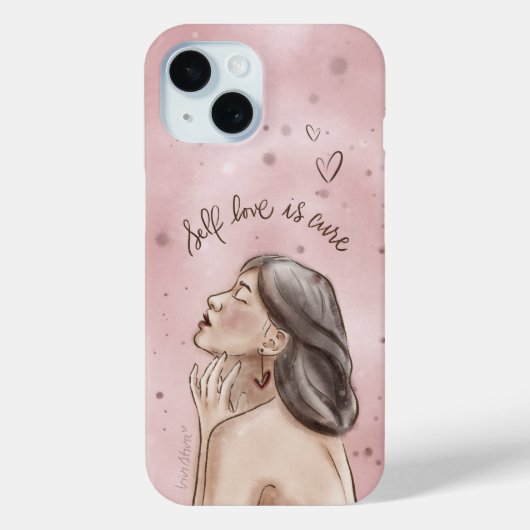 Coques Case-Mate iPhone Boîtier téléphonique Self-Love | Fille en rose (Verso)
