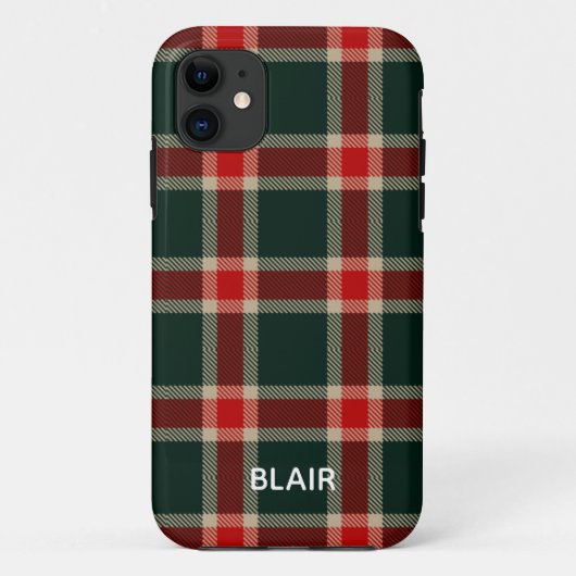 Coques Case-Mate iPhone Boîtier téléphonique Tartan rouge et vert (Dos)