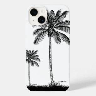 Coque Pour iPhone 14 Boîtier téléphonique Tropical Noir Et Blanc