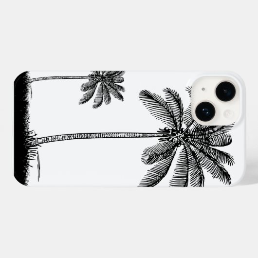Coques Case-Mate iPhone Boîtier téléphonique Tropical Noir Et Blanc (Verso (horizontal))