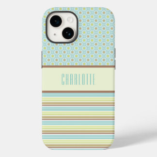 Coque Pour iPhone 14 Boîtier téléphonique Turquoise et Motif vert citro