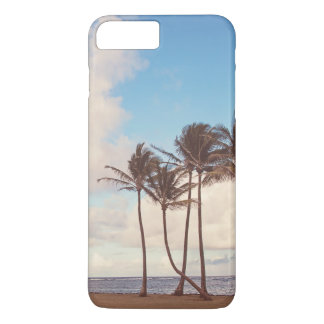 Coque iPhone 8 Plus/7 Plus Boîtier téléphonique vintage Blue Hawaii Palm Tree