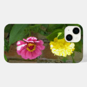 Coques Case-Mate iPhone Boîtier Zinnias rose et jaune iPhone 4 (Verso (horizontal))